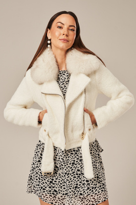 Kort ramones beige ull