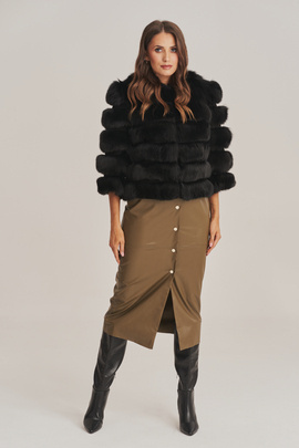Svart rävpäls för kvinnor