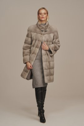 Naturlig minkpäls grå