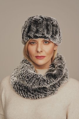 Halsduk gjord av naturlig chinchillapäls Scarf gjord av chinchillapäls