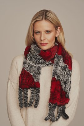 Grå vinterpälscarf för kvinnor