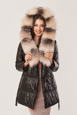 Vinterjacka med pälskrage dam
